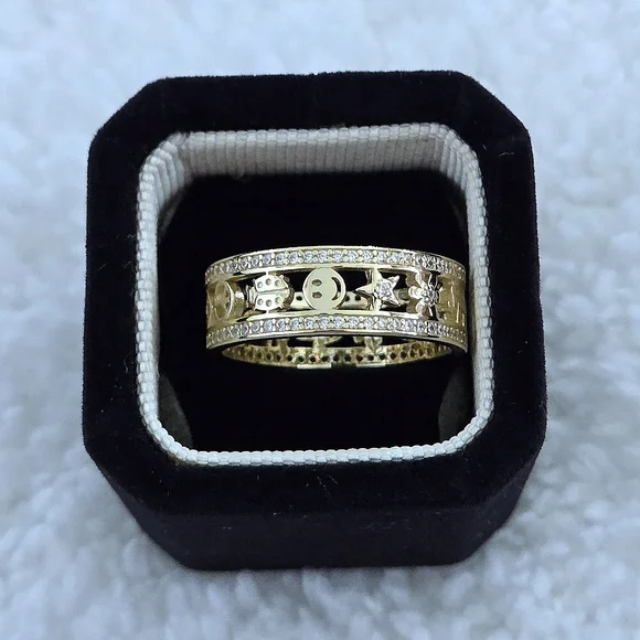 Neo Relique Gold💛 Double✌️ Band Ring💍 with Symbols - NIB - Picture 9 of 16